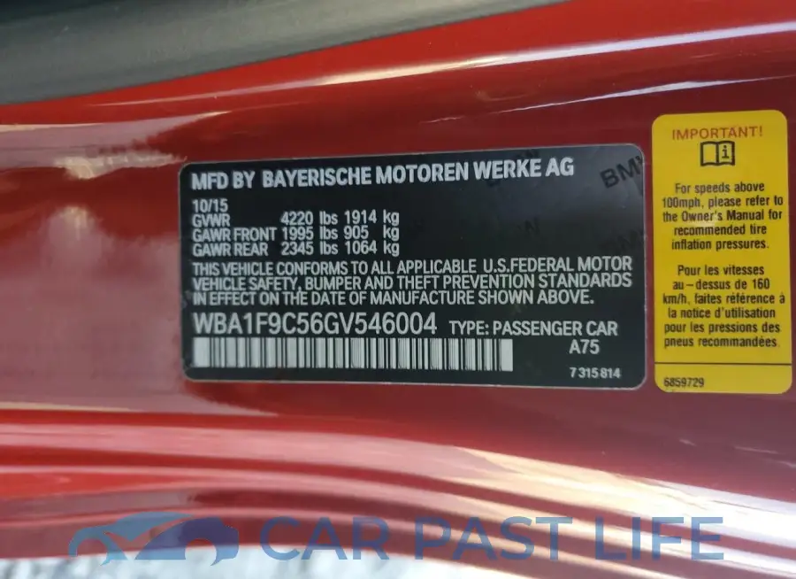 WBA1F9C56GV546004# 12