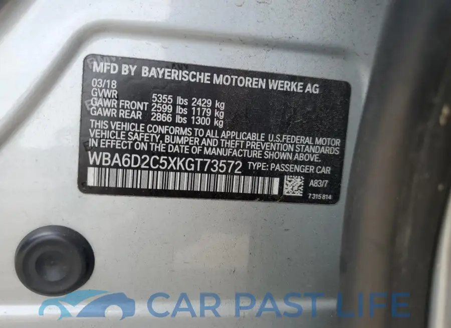 WBA6D2C5XKGT73572# 12