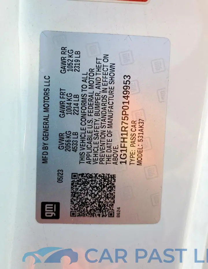 1G1FH1R75P0149953# 12