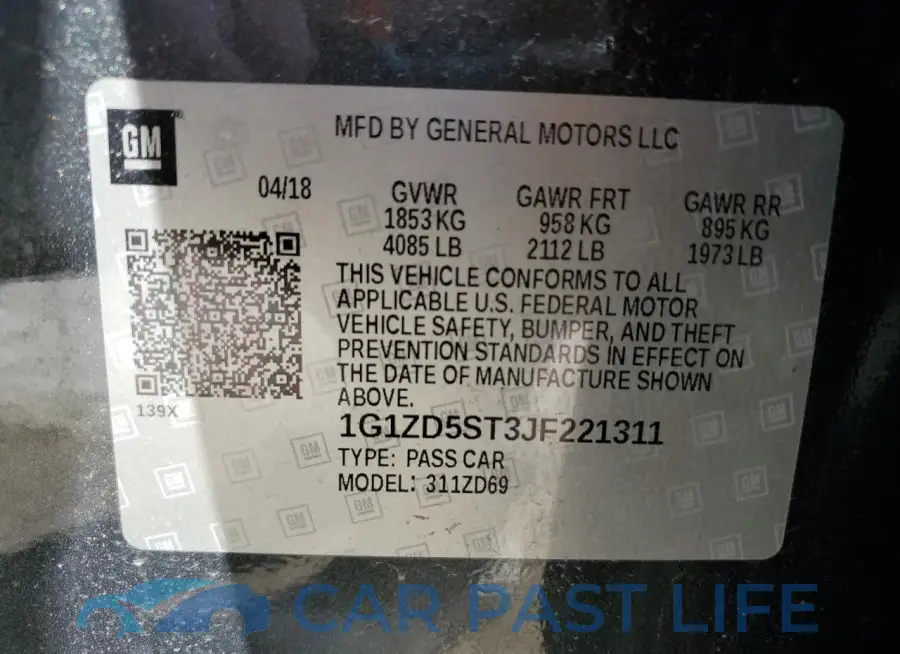 1G1ZD5ST3JF221311# 12