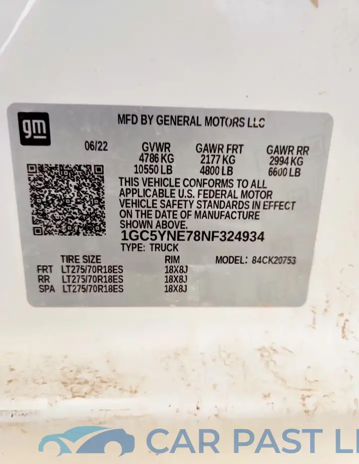 1GC5YNE78NF324934# 12