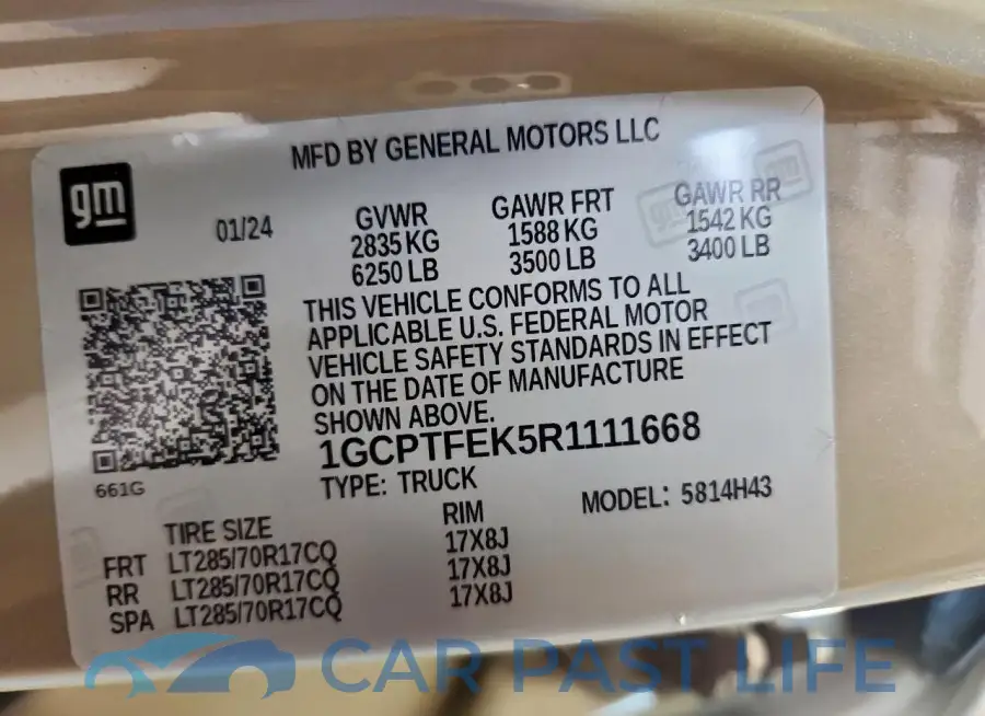 1GCPTFEK5R1111668# 12