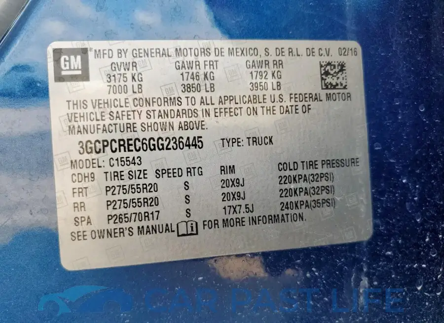 3GCPCREC6GG236445# 12