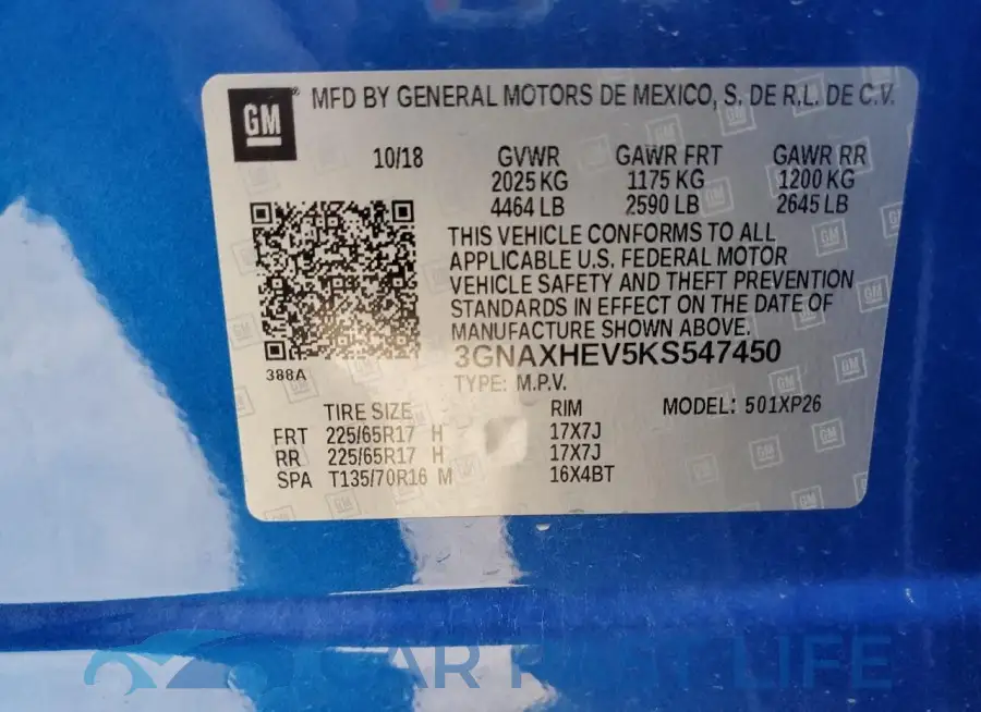 3GNAXHEV5KS547450# 13