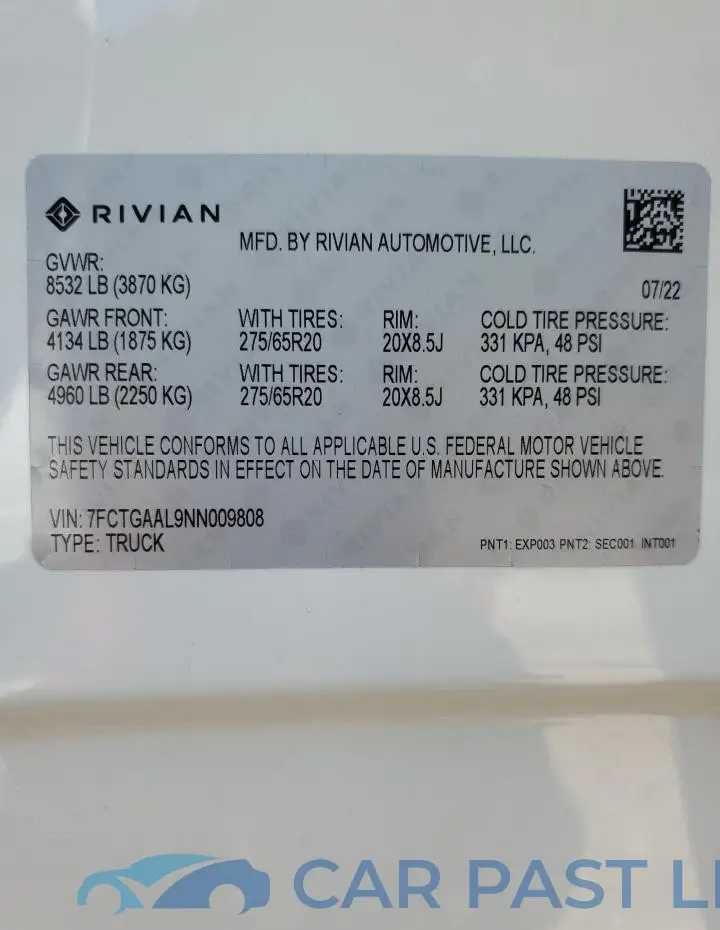 7FCTGAAL9NN009808# 12