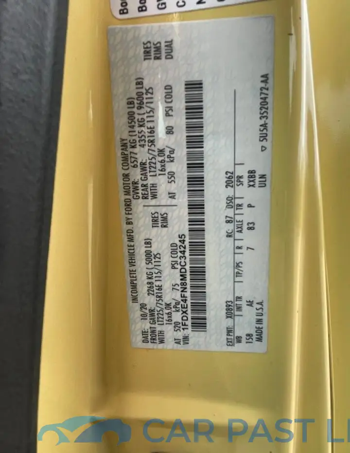1FDXE4FN8MDC34245# 10