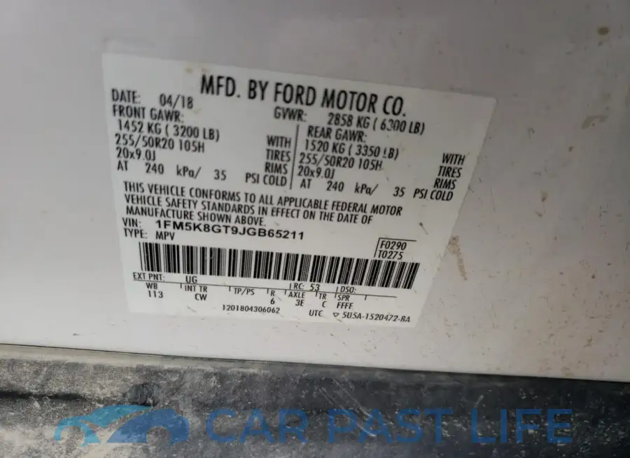 1FM5K8GT9JGB65211# 14