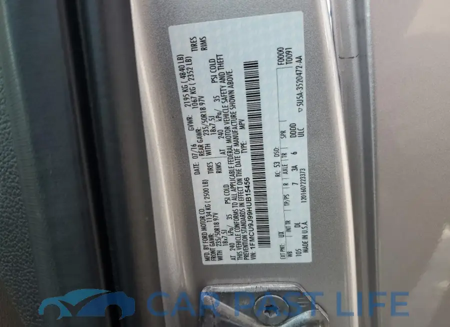 1FMCU9J99HUB15456# 12