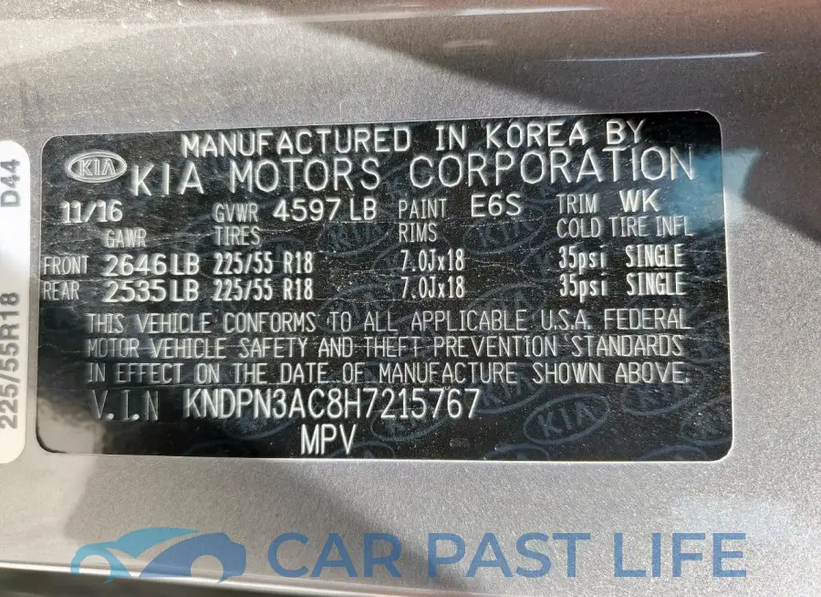 KNDPN3AC8H7215767# 13