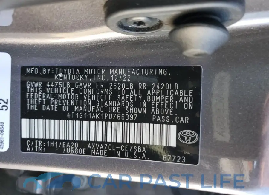 4T1G11AK1PU766397# 12