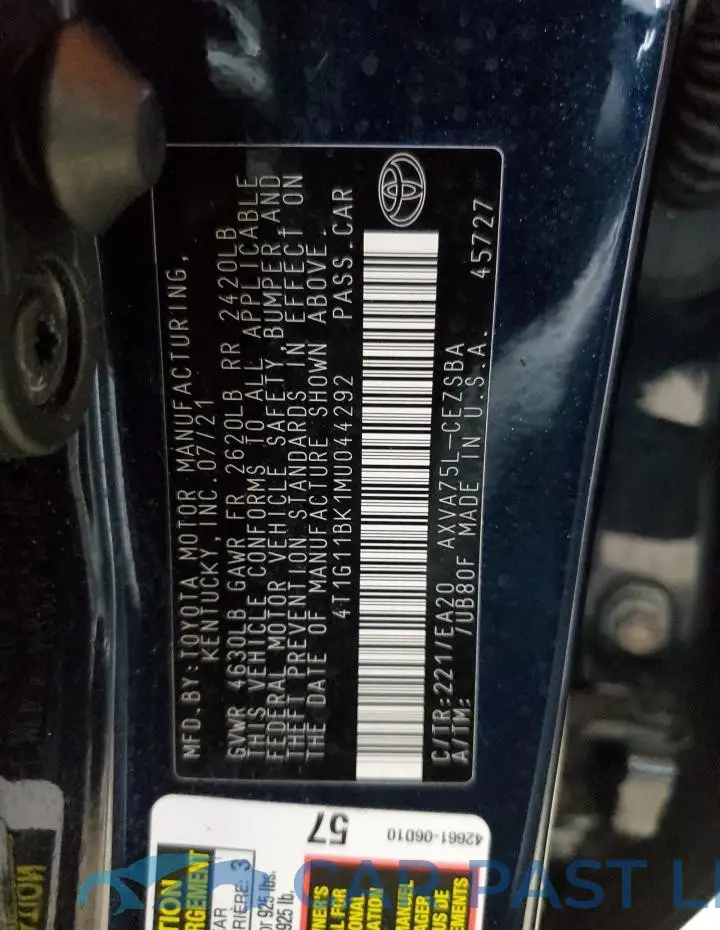 4T1G11BK1MU044292# 13