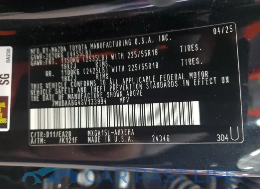 7MUDAABG4SV133994# 14