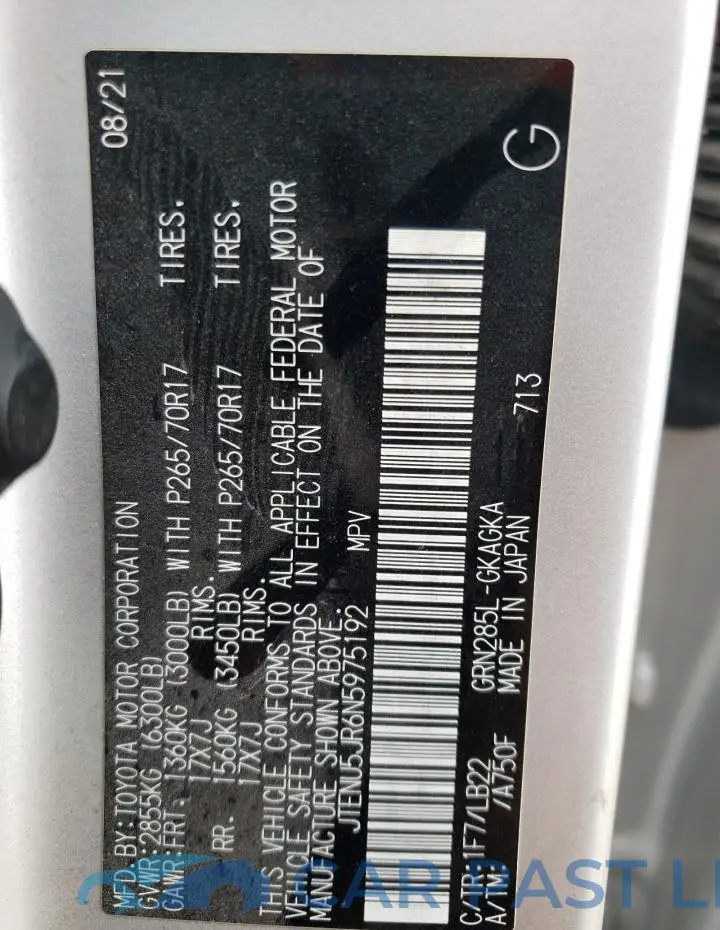 JTENU5JR6N5975192# 14