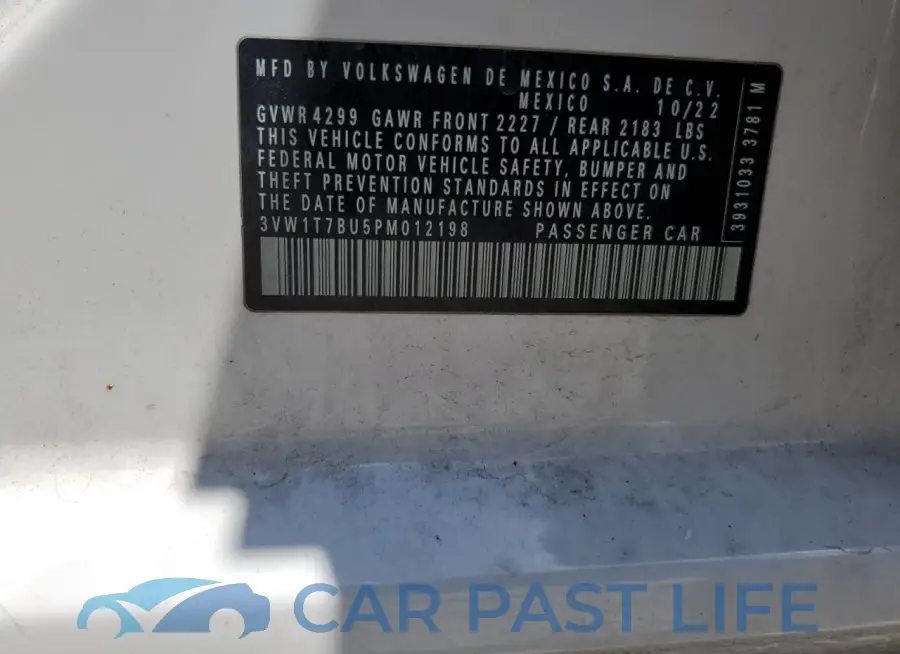 3VW1T7BU5PM012198# 12