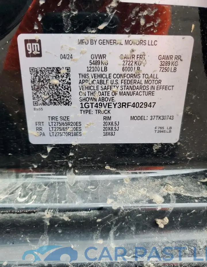 1GT49VEY3RF402947# 12