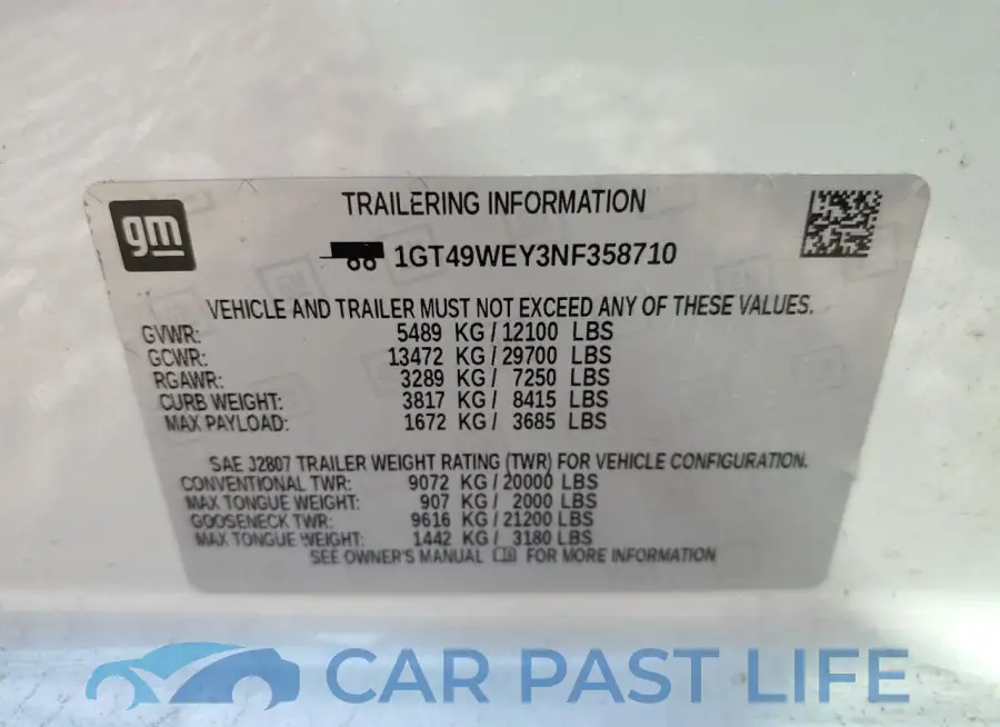 1GT49WEY3NF358710# 12