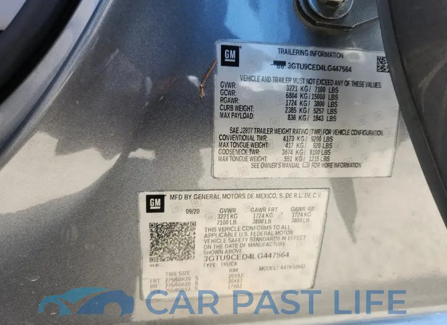 3GTU9CED4LG447564# 12