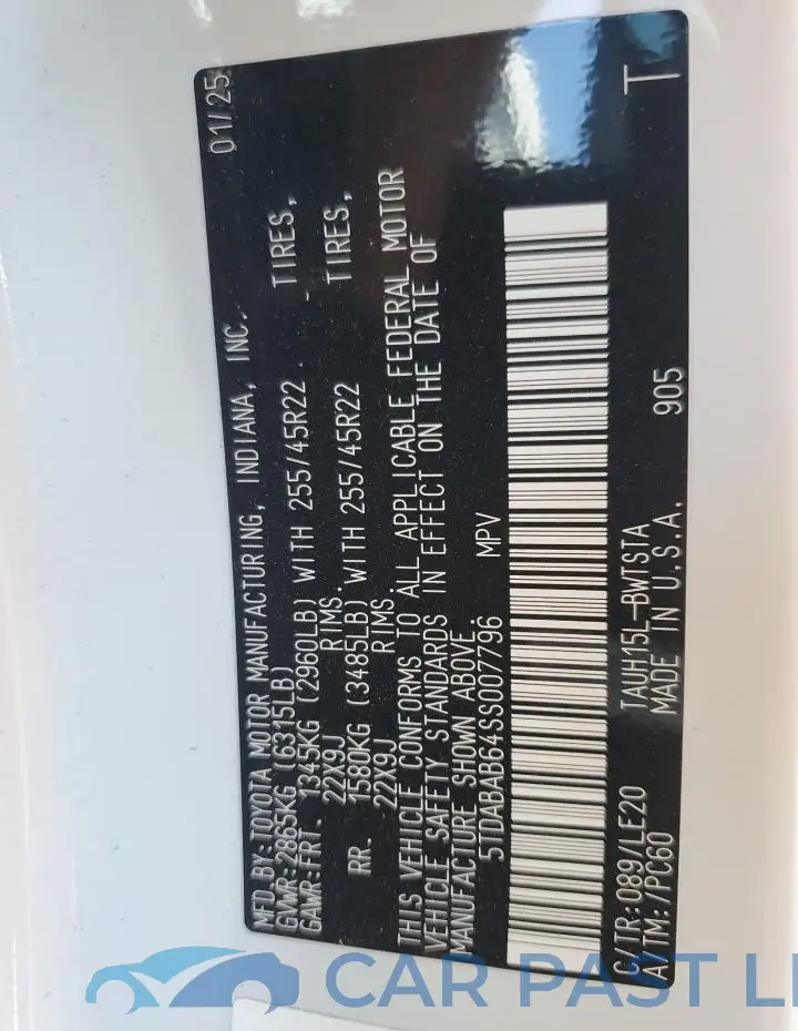 5TDABAB64SS007796# 14