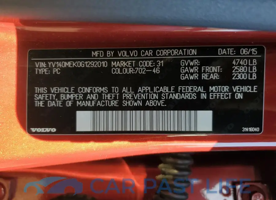 YV140MEK0G1292010# 13
