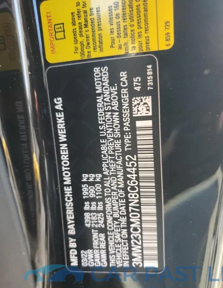 3MW23CM07N8C64452# 12