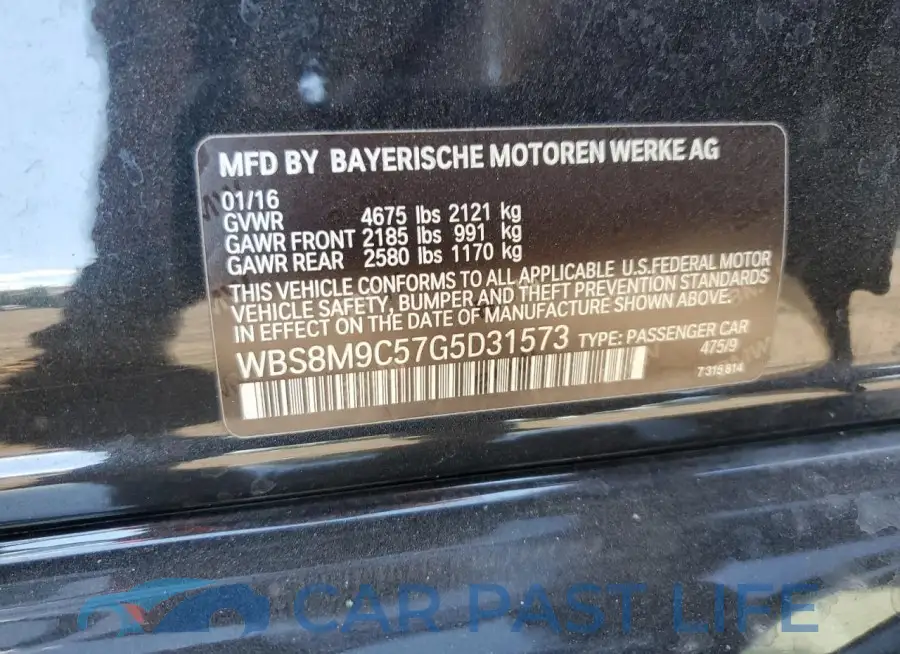 WBS8M9C57G5D31573# 12