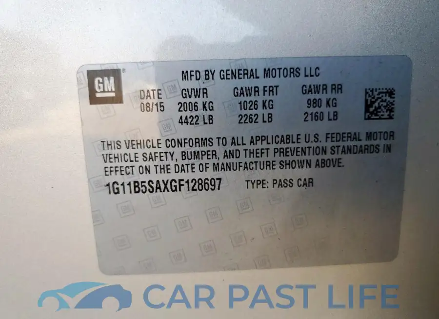 1G11B5SAXGF128697# 12