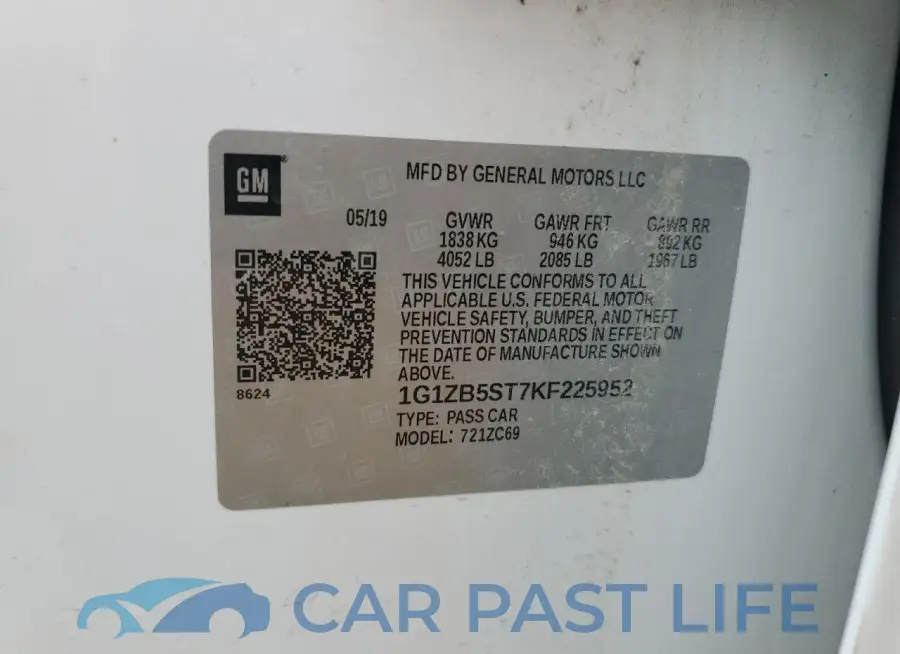 1G1ZB5ST7KF225952# 13