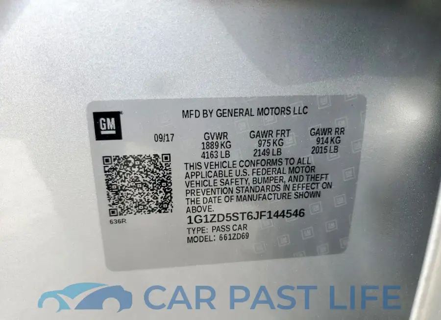 1G1ZD5ST6JF144546# 12