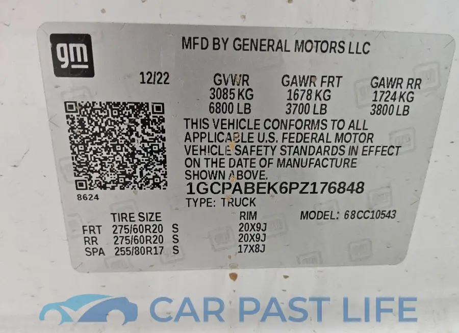 1GCPABEK6PZ176848# 12