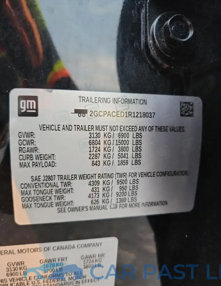 2GCPACED1R1218037# 12