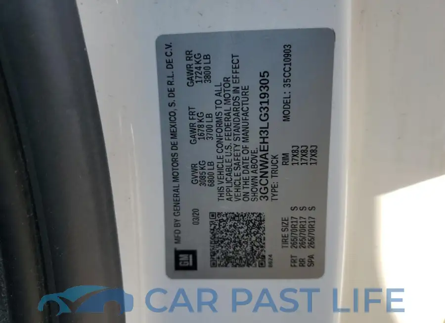 3GCNWAEH3LG319305# 13