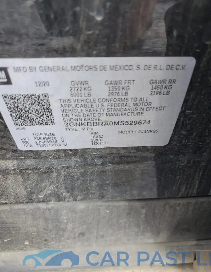 3GNKBBRA0MS529674# 13