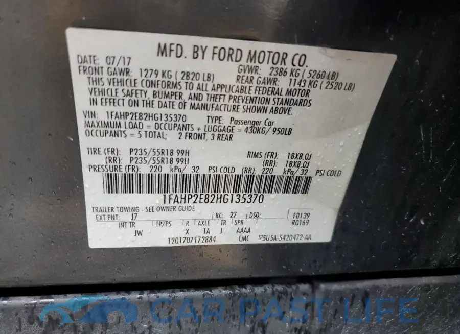 1FAHP2E82HG135370# 12