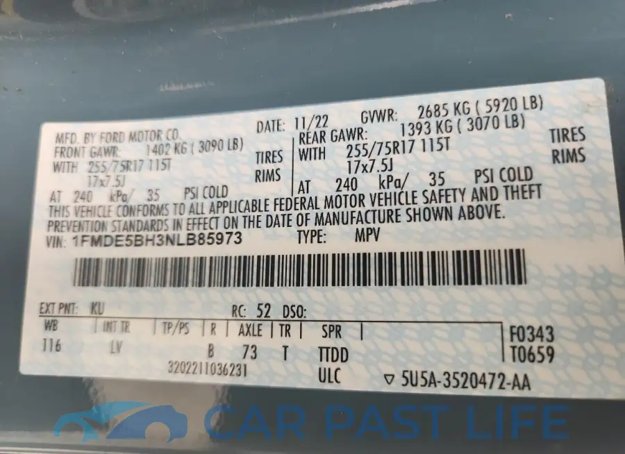 1FMDE5BH3NLB85973# 13