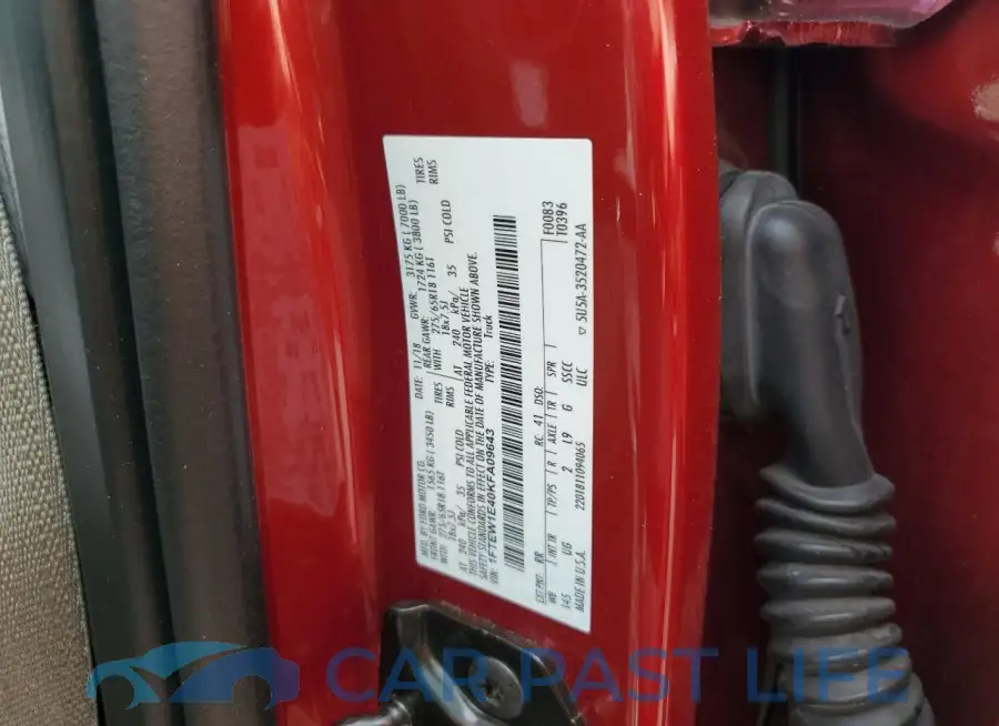 1FTEW1E40KFA09643# 12