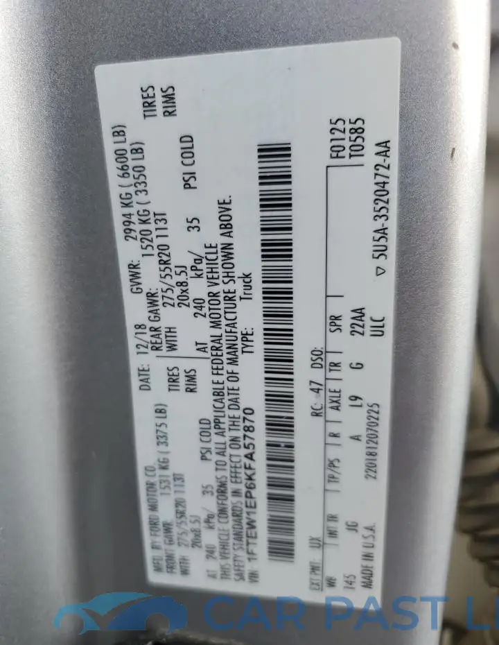 1FTEW1EP6KFA57870# 13