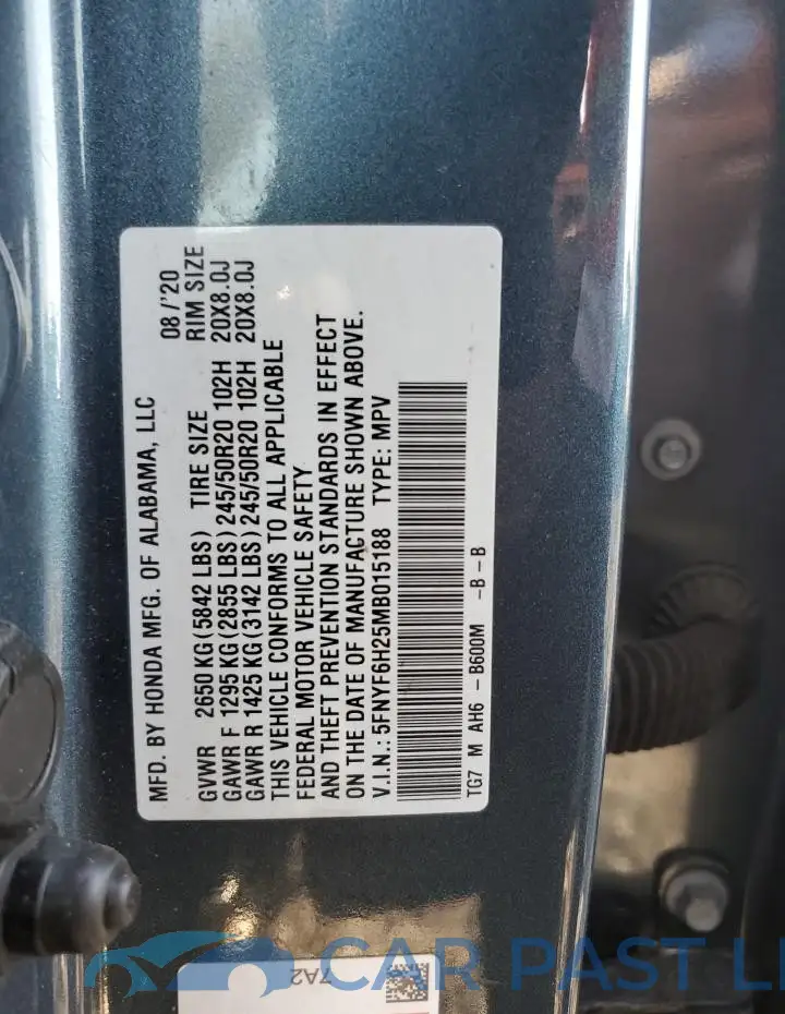 5FNYF6H25MB015188# 13