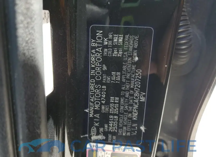 KNDPNCAC8H7207250# 14