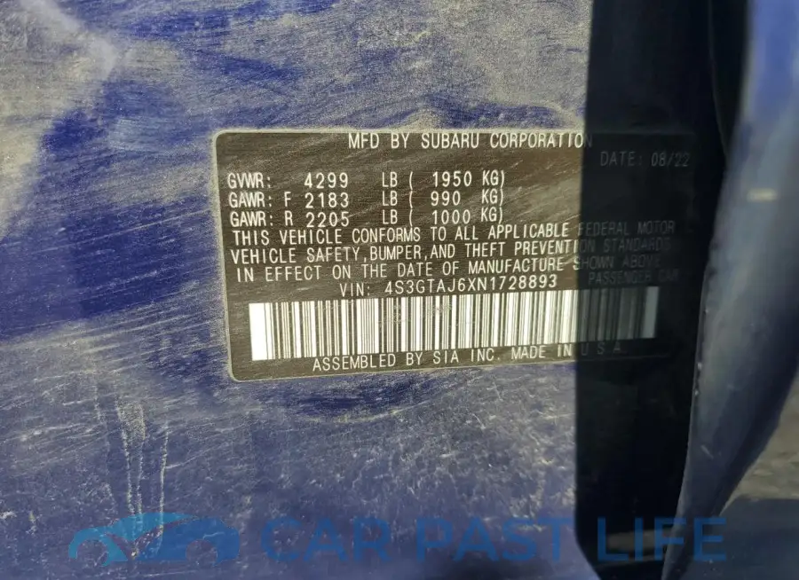 4S3GTAJ6XN1728893# 12
