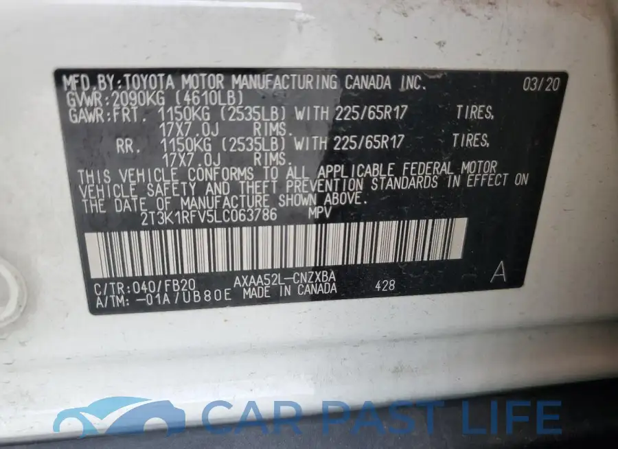 2T3K1RFV5LC063786# 12