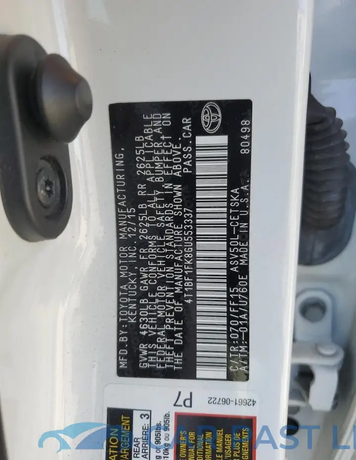 4T1BF1FK8GU553337# 13
