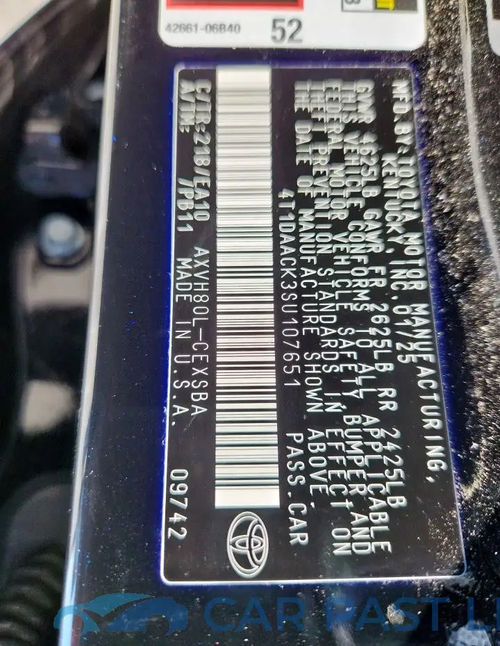4T1DAACK3SU107651# 12