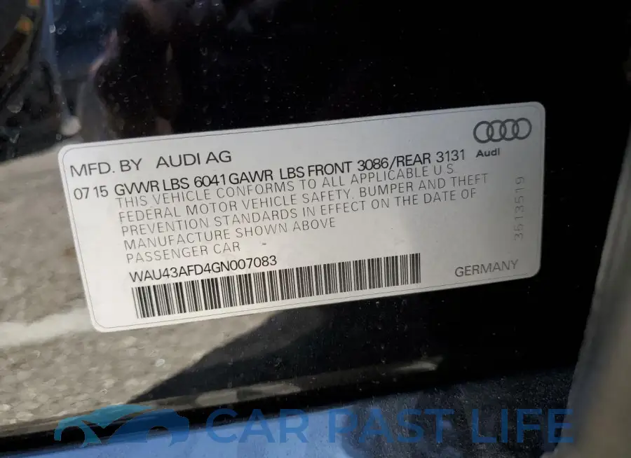 WAU43AFD4GN007083# 13
