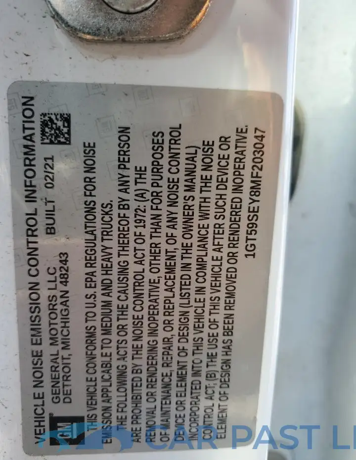 1GT59SEY8MF203047# 12
