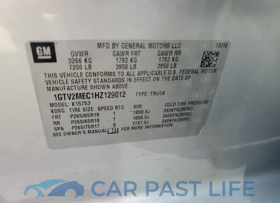 1GTV2MEC1HZ129012# 12