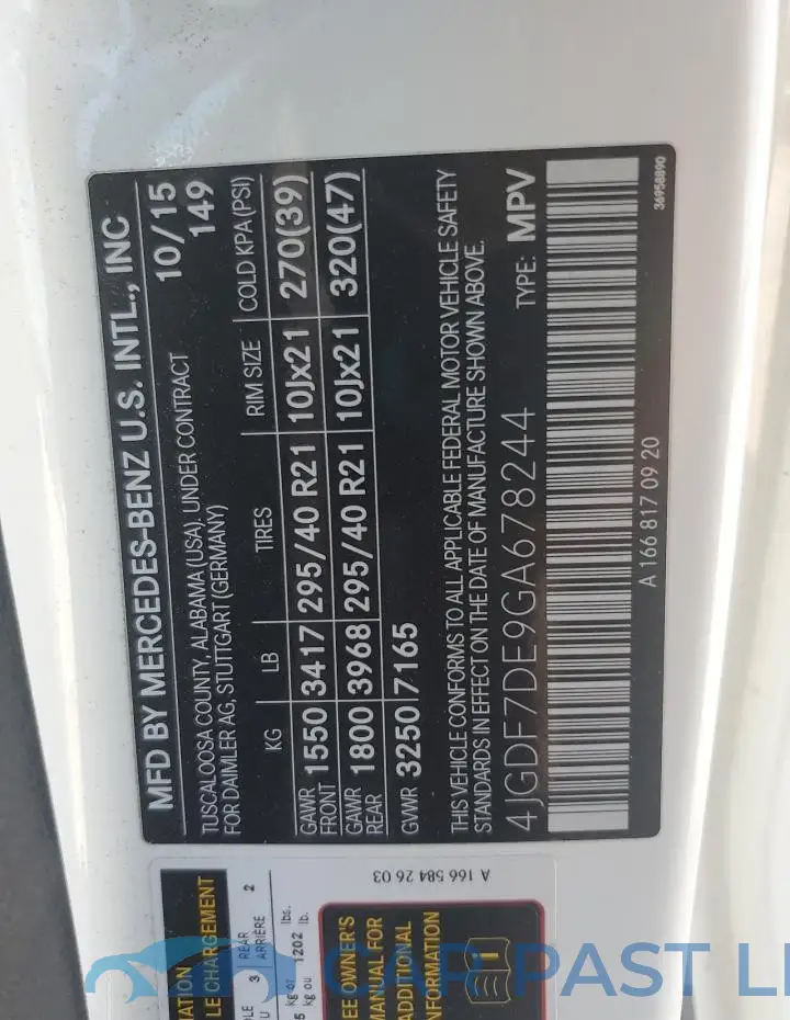 4JGDF7DE9GA678244# 14