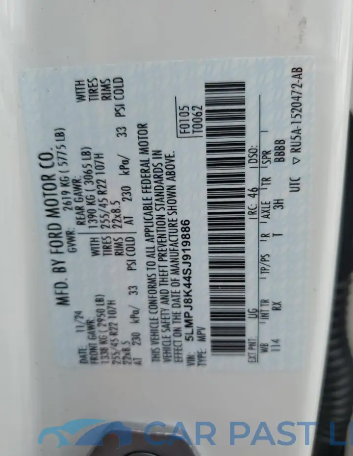 5LMPJ8K44SJ919886# 13