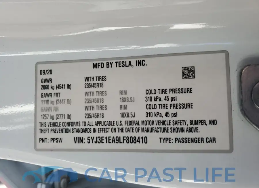 5YJ3E1EA9LF808410# 13
