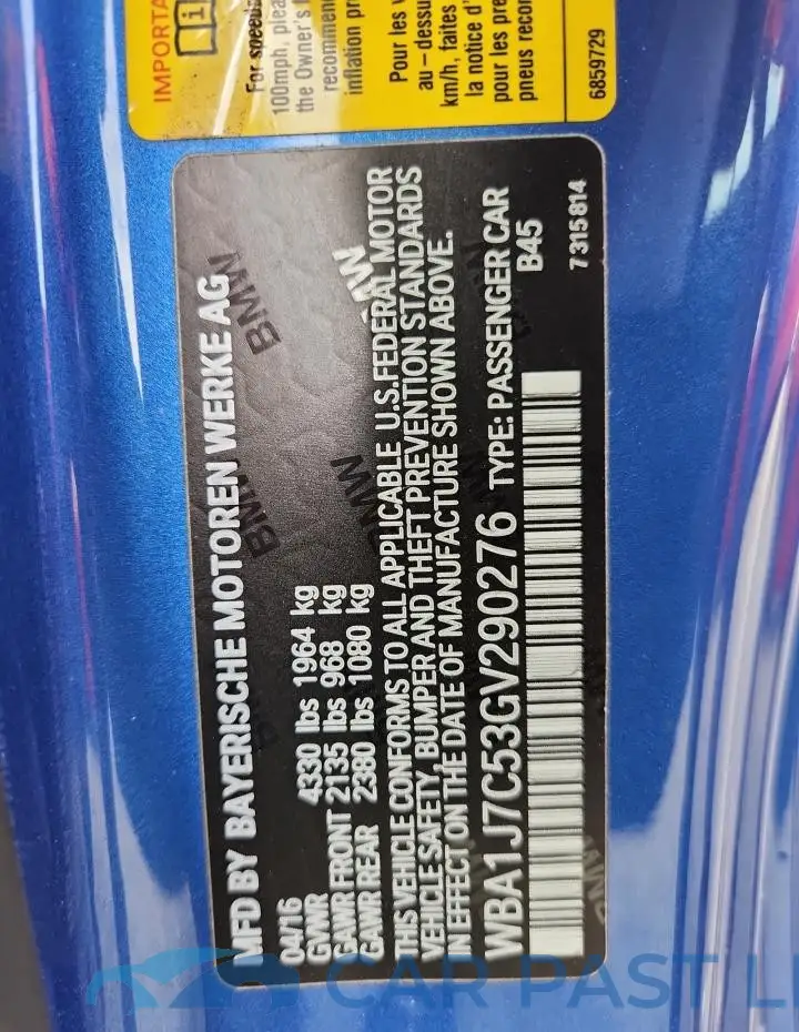 WBA1J7C53GV290276# 12