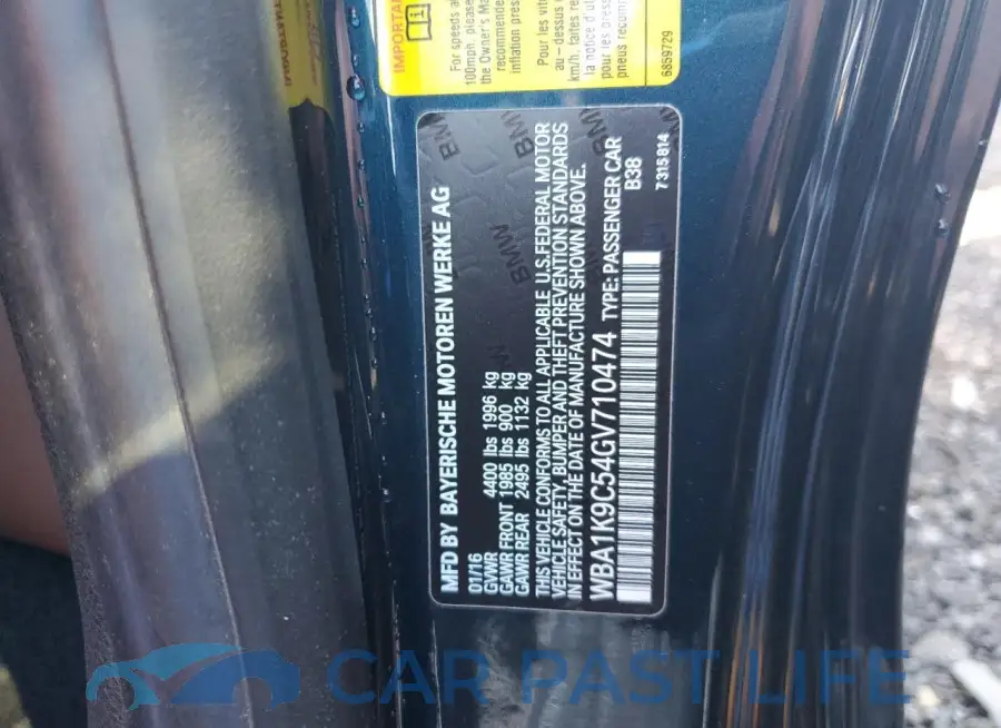 WBA1K9C54GV710474# 13